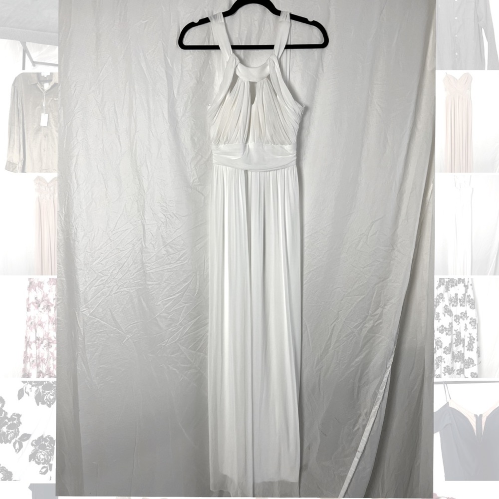 New Grecian style white full length gown